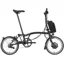 Brompton Electric C Line Urban Mid Bar in Matt Black 4 Speed with Pannier Rack